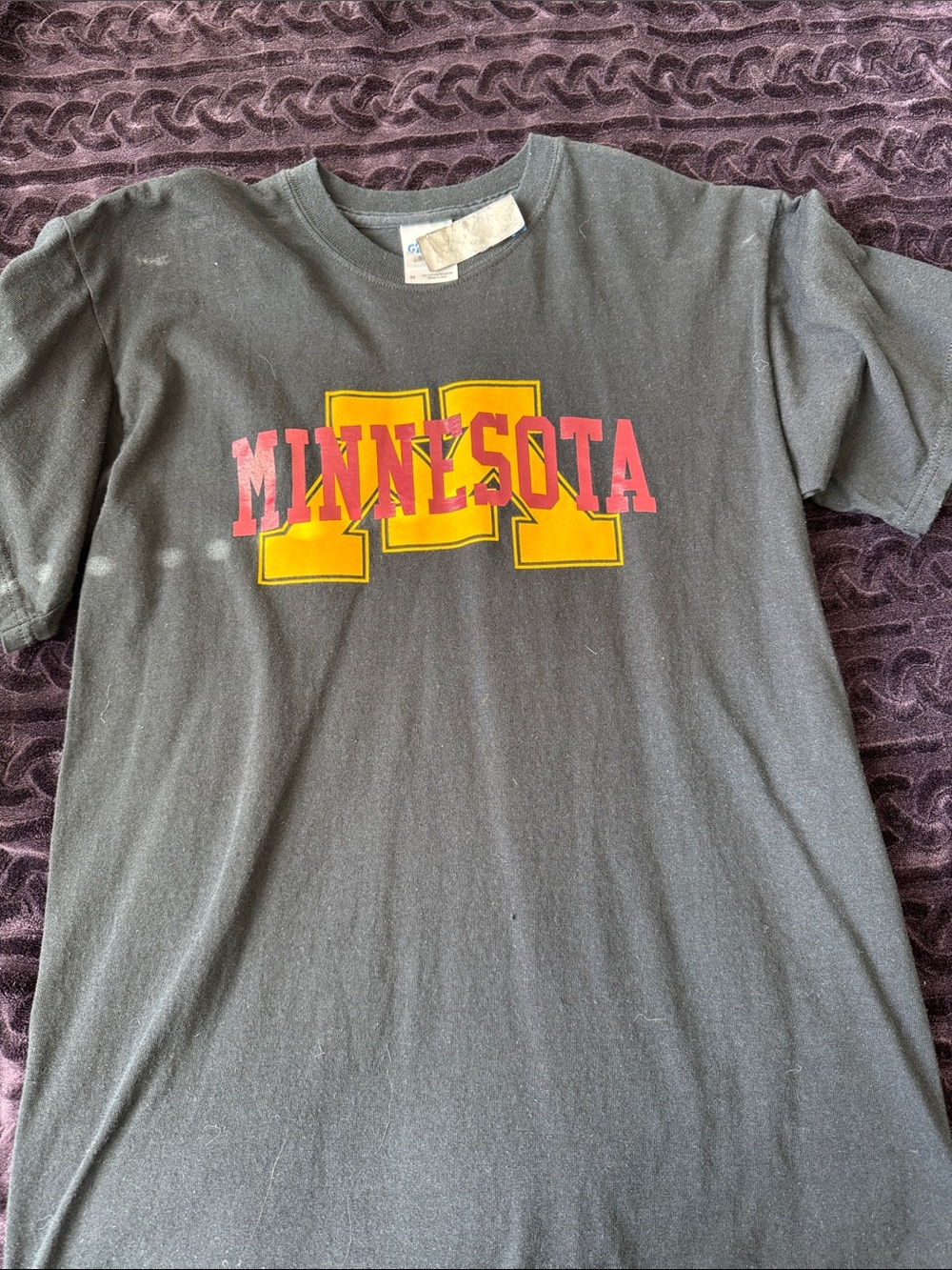 Minnesota Graphic Tee for Kids - Black with Yellow & Red Print